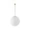 Poliertes Messing | Pendelleuchte LED ein-/ausschaltbar | TRIPLEX OPAL mundgeblasener Glas