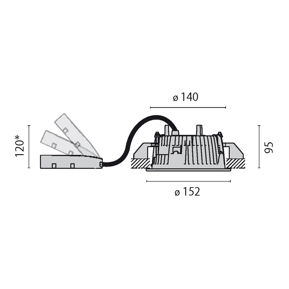 DL150LED SB 17 C/EW 840 WH9016 DALI OP