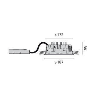 DL185LED SB 32 C/EW 830 WH9016 DALI OP - 1