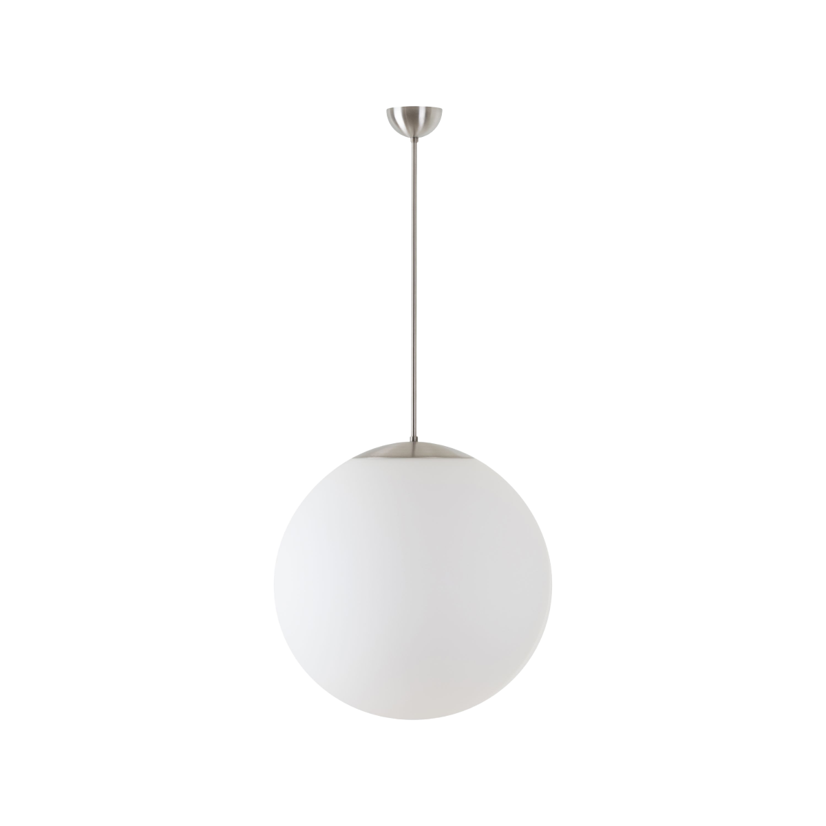 Edelstahl gebürstet | LED-Pendelleuchte EIN/AUS | TRIPLEX OPAL mundgeblasener Glasreflekt