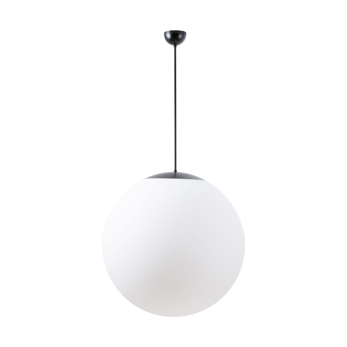 Schwarze Farbe | Pendelleuchte LED EIN/AUS | TRIPLEX OPAL mundgeblasener Glasschirm | Stab